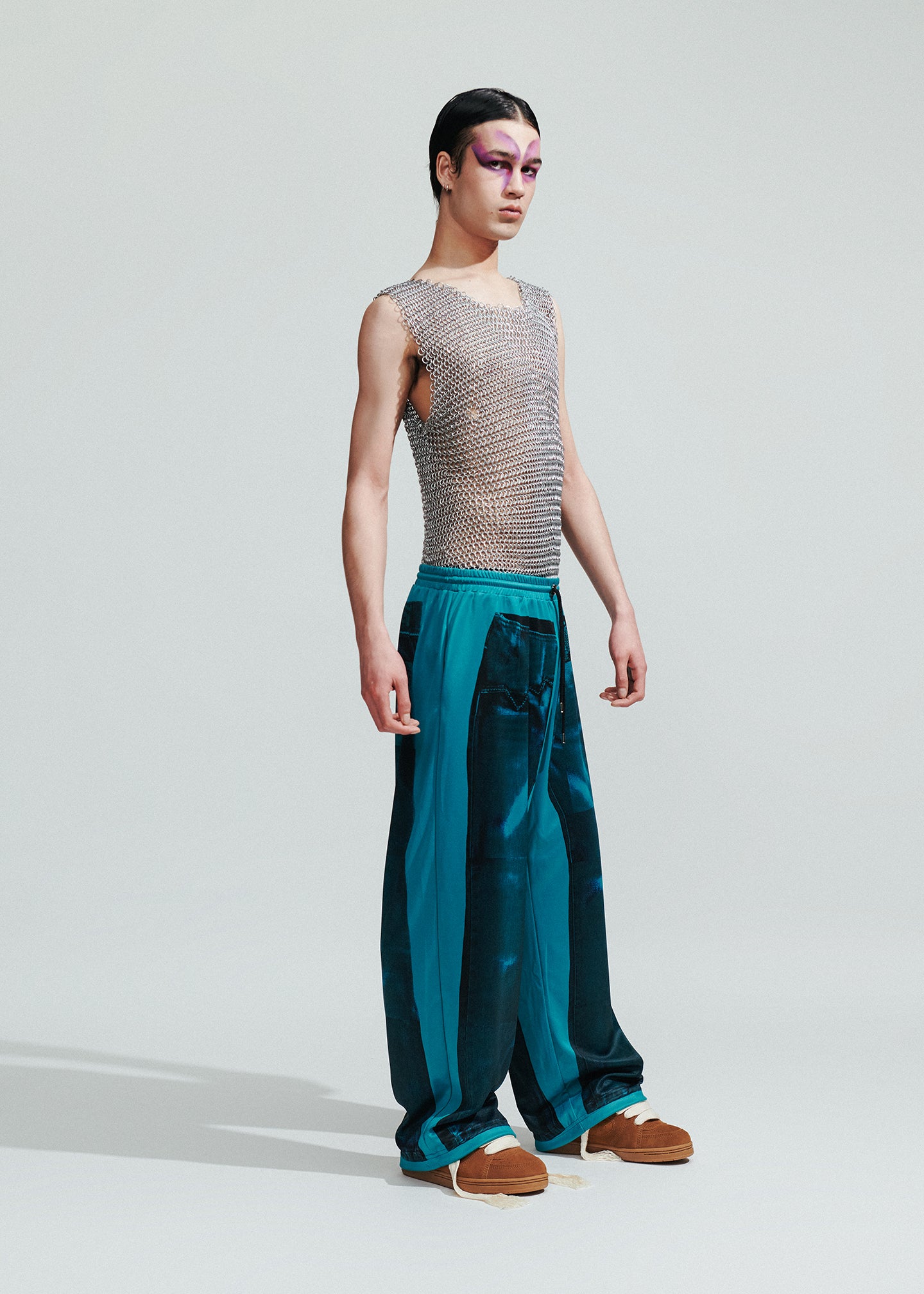 The Denim Tracksuit Pants – Teal