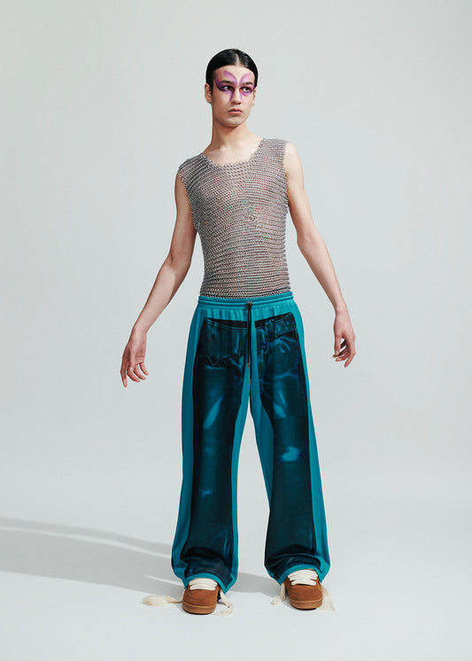 The Denim Tracksuit Pants | Teal
