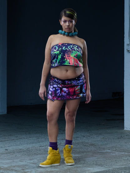 The Reversible Wrap Skirt  | Neon / Lilac