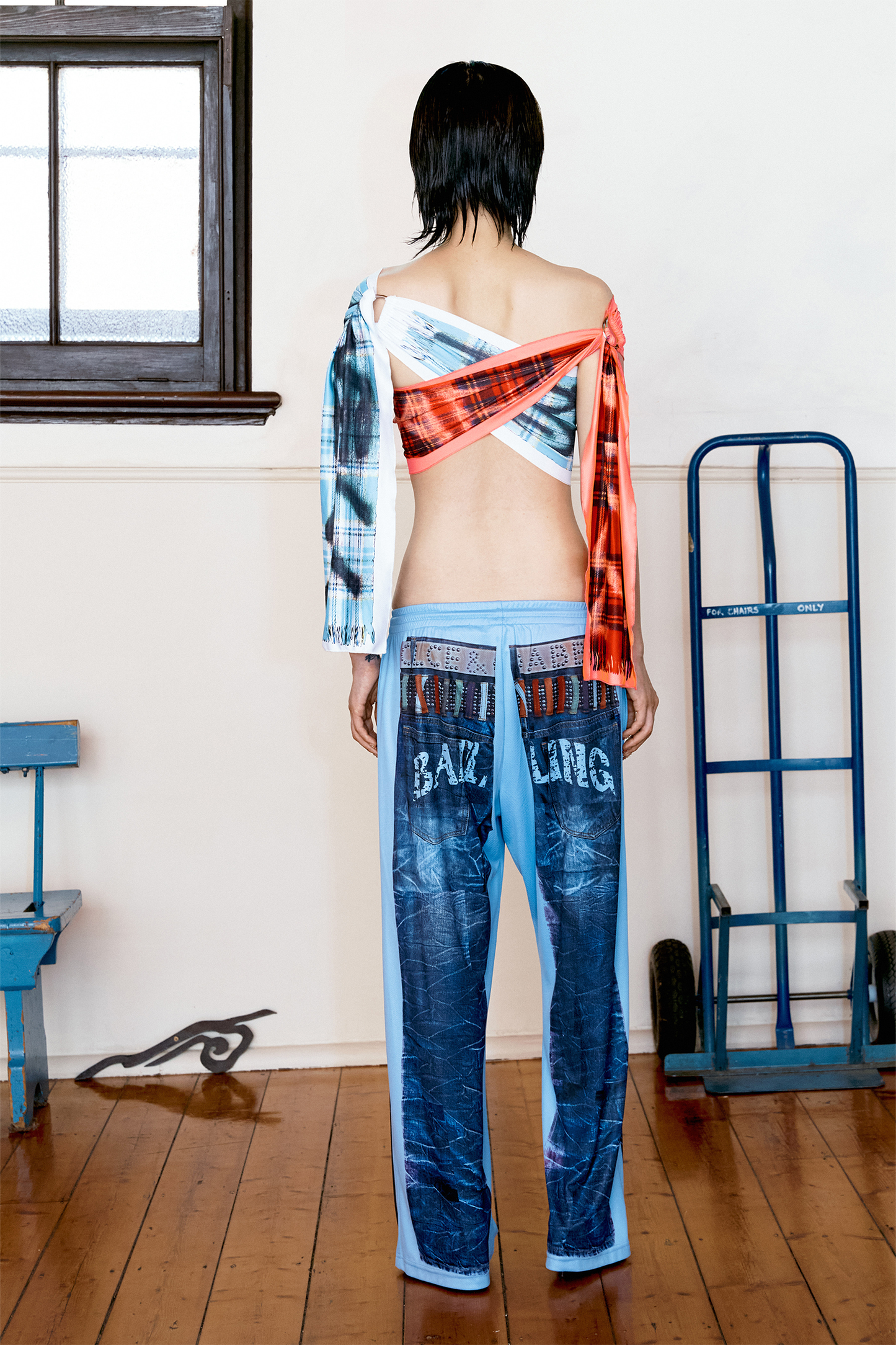 The Tartan Belt – Coral/White